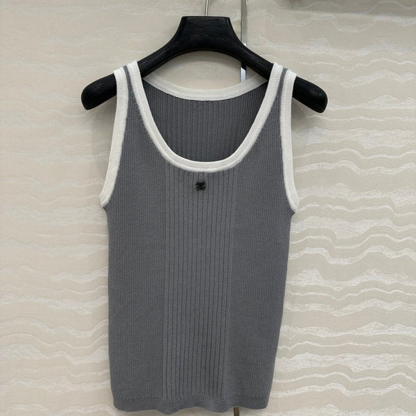 CC Knitted Vest Gray Cotton