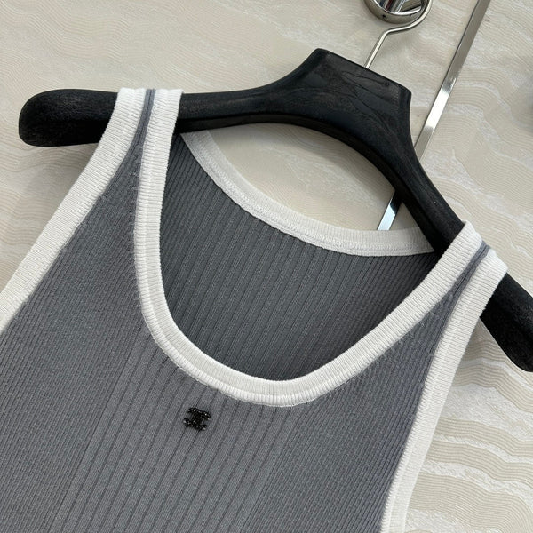 CC Knitted Vest Gray Cotton