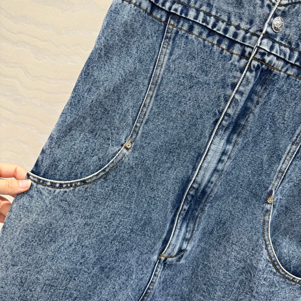 CC Denim Jumpsuit Blue Cotton