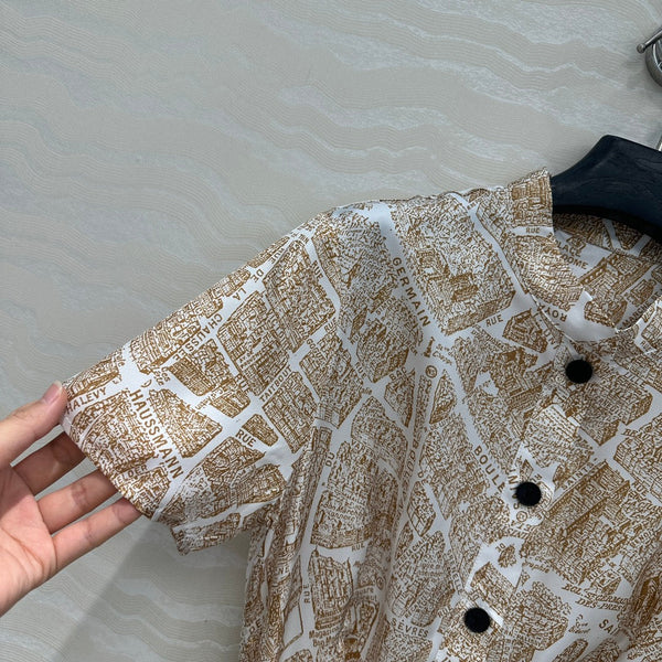 Abito CD in seta marrone chiaro