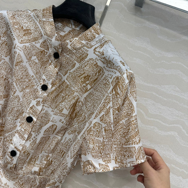 Abito CD in seta marrone chiaro