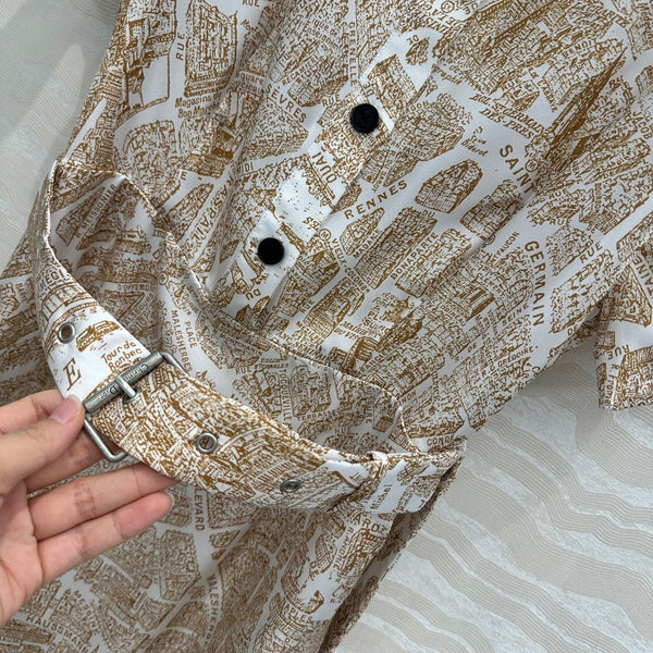 Abito CD in seta marrone chiaro