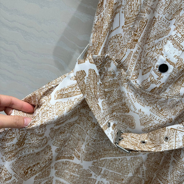 Abito CD in seta marrone chiaro