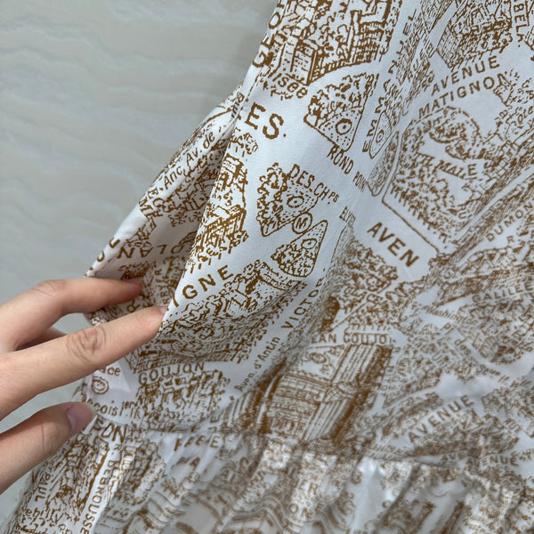 Mini abito CD in cotone marrone chiaro