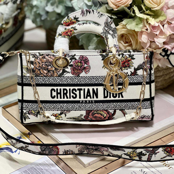 CD Floral White 26 Lady D-Joy Bag Canvas 336636