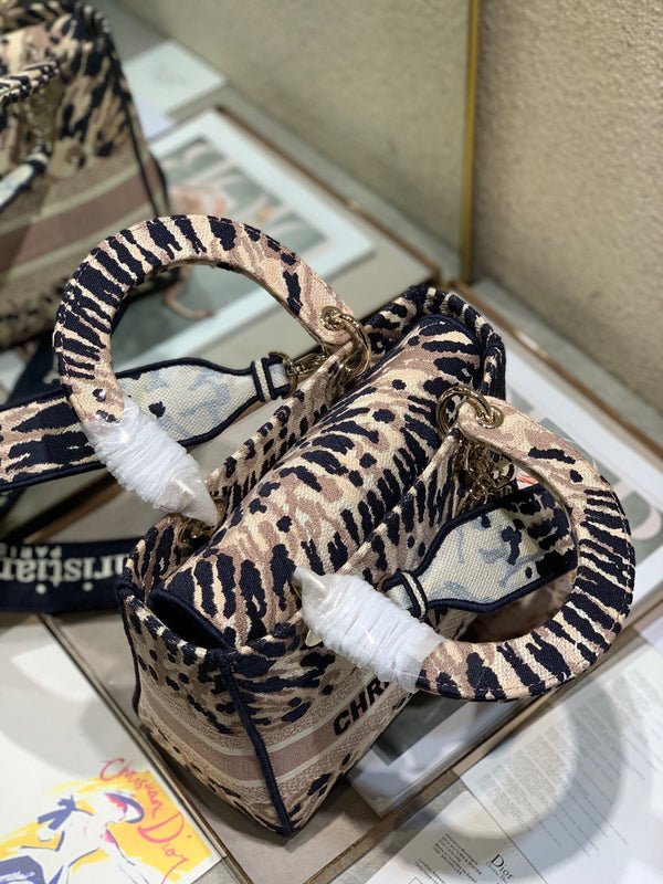 CD Fireworks Pink 24 Lady Dior Bag Canvas 336730