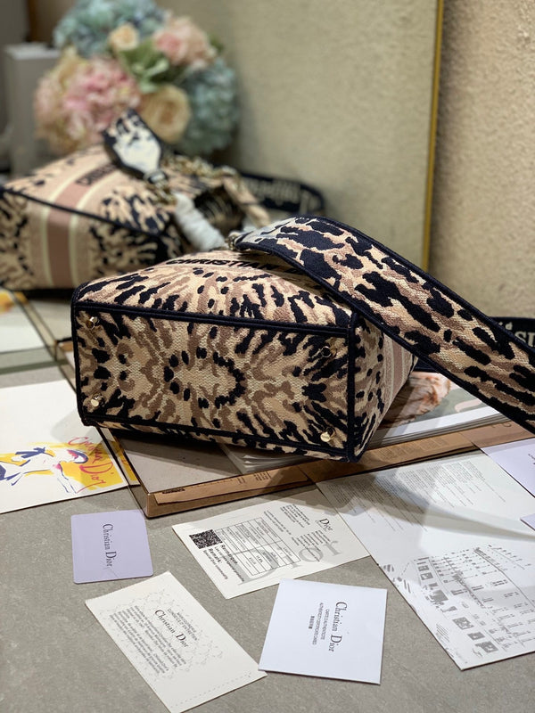 CD Fireworks Pink 24 Lady Dior Bag Canvas 336730