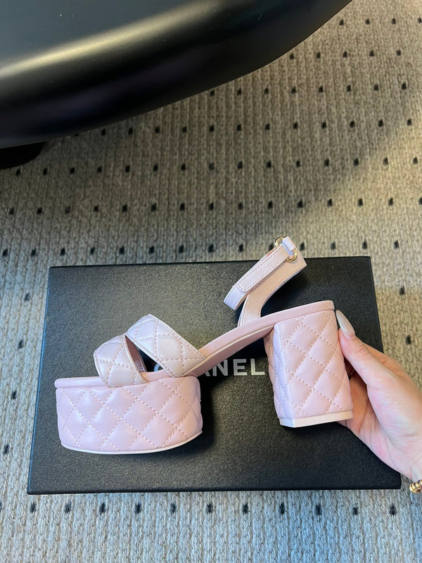 CC 25SS Platform Sandals 5.5cm Light Pink Sheepskin 319629