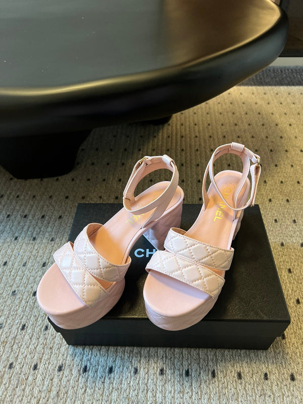 CC 25SS Platform Sandals 5.5cm Light Pink Sheepskin 319629