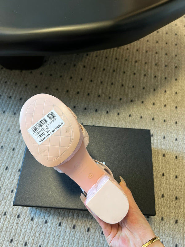 CC 25SS Platform Sandals 5.5cm Light Pink Sheepskin 319629