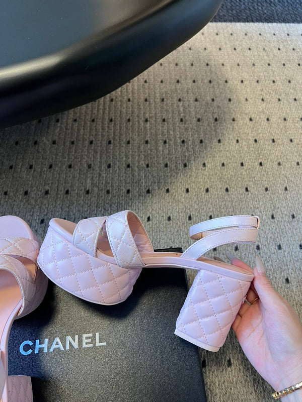 CC 25SS Platform Sandals 5.5cm Light Pink Sheepskin 319629