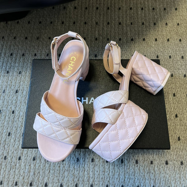 CC 25SS Platform Sandals 5.5cm Light Pink Sheepskin 319629