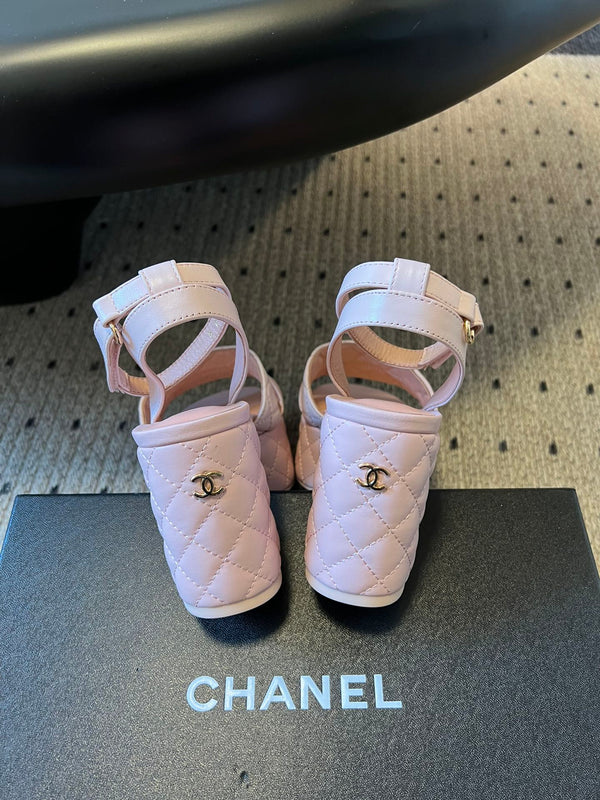 CC 25SS Platform Sandals 5.5cm Light Pink Sheepskin 319629