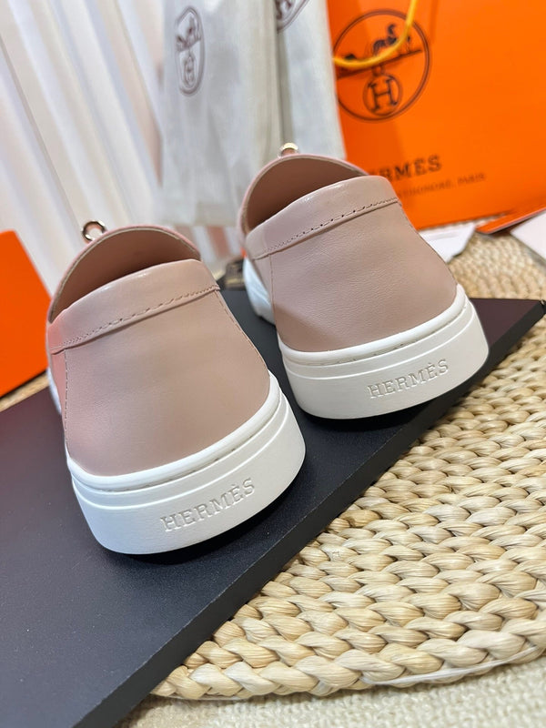 Mocassino HM in pelle di vacchetta rosa 317050