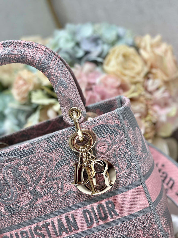 CD New Foundation Tiger 24 Lady Dior Bag Canvas 336733