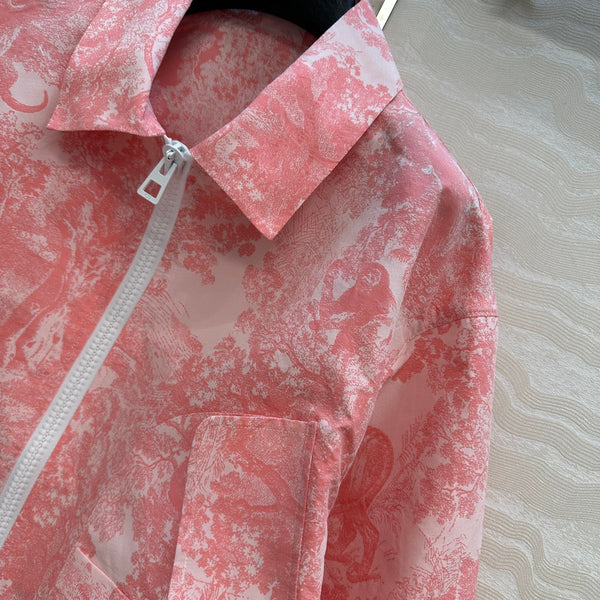 CD 25 Forest Floral Print Jacket Pink Polyester