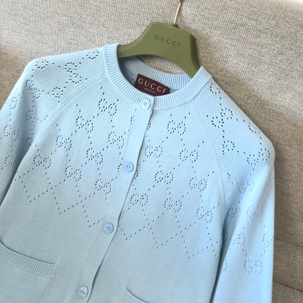Gucci Cardigan Blue Cotton 303331