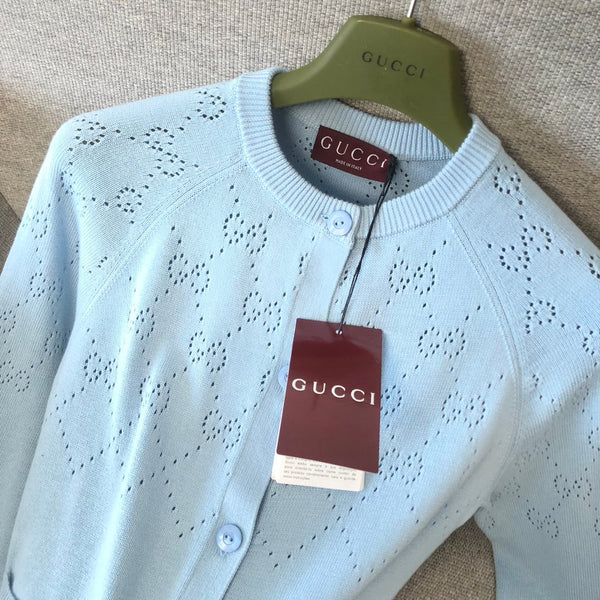 Gucci Cardigan Blue Cotton 303331