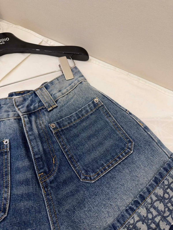 CD Rolled Denim Short Blue cotton