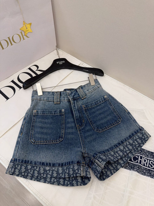 CD Rolled Denim Short Blue cotton