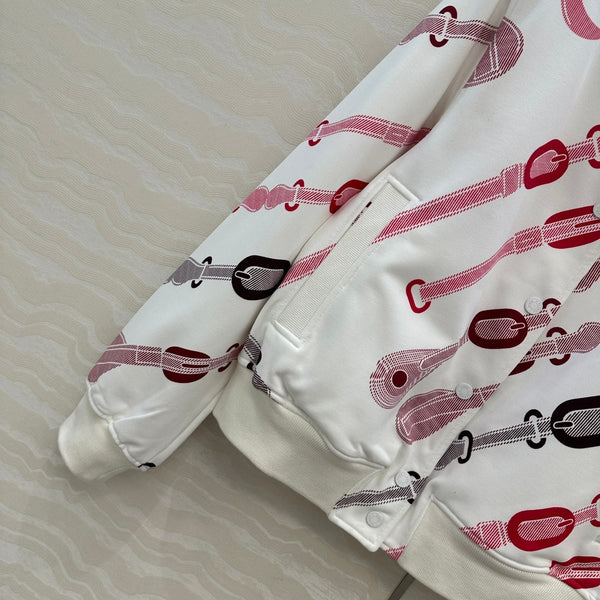 HM 25 Jacket White Mix Red Cotton 02663