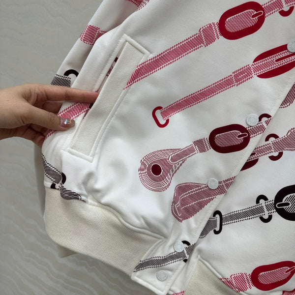 HM 25 Jacket White Mix Red Cotton 02663