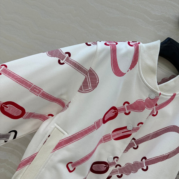 HM 25 Jacket White Mix Red Cotton 02663