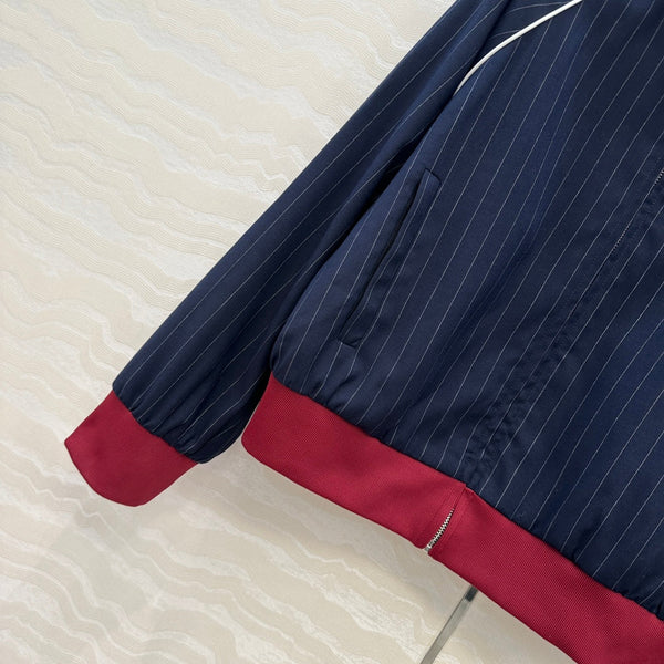 Miu Miu 25 Giacca a righe blu navy in poliestere