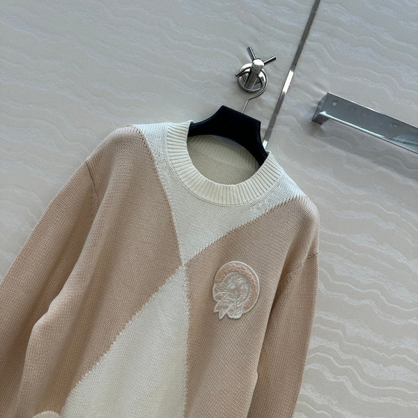 HM 25 Sweater Light Beige Mix White Cotton 02660