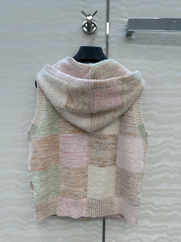 CC Hooded Vest Light Color Polyester Acrylic Fibers Wool