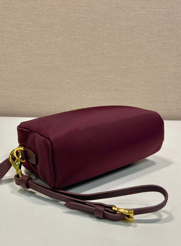 PRA clutch large 17 burgundy nylon fabric