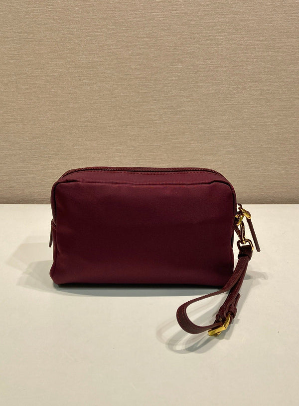 PRA clutch large 17 burgundy nylon fabric