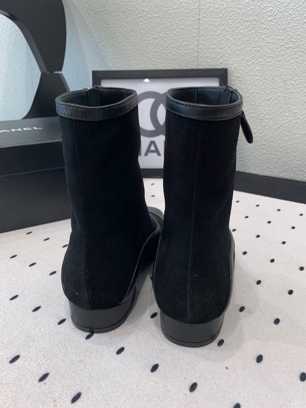 CC Ankel Boots 30mm Black Suede & Sheepskin 432507