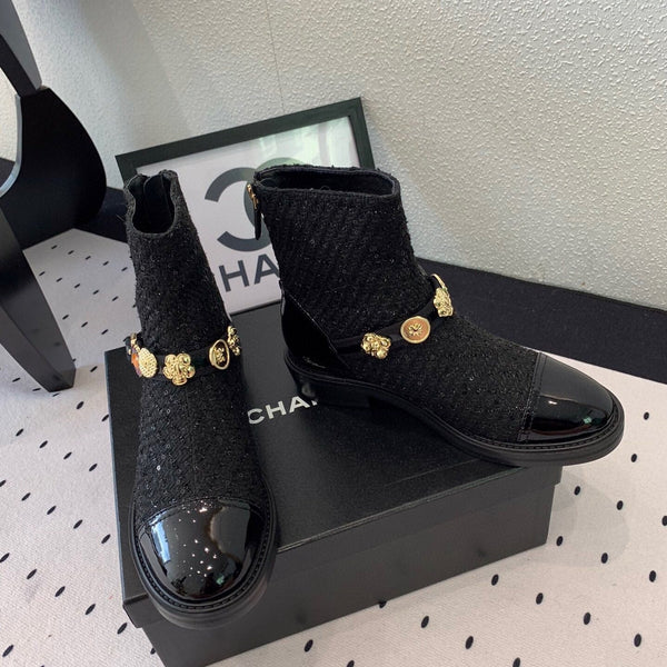 CC 24 Mold GHW Classic Ankle Boots 30mm Black Patent & Glitter 432514