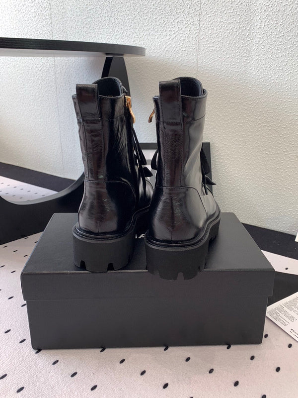 CC Split Toe Ankle Boot 40mm Black Sheepskin Rubber GHW 432515