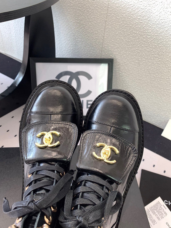 CC Split Toe Ankle Boot 40mm Black Sheepskin Rubber GHW 432515