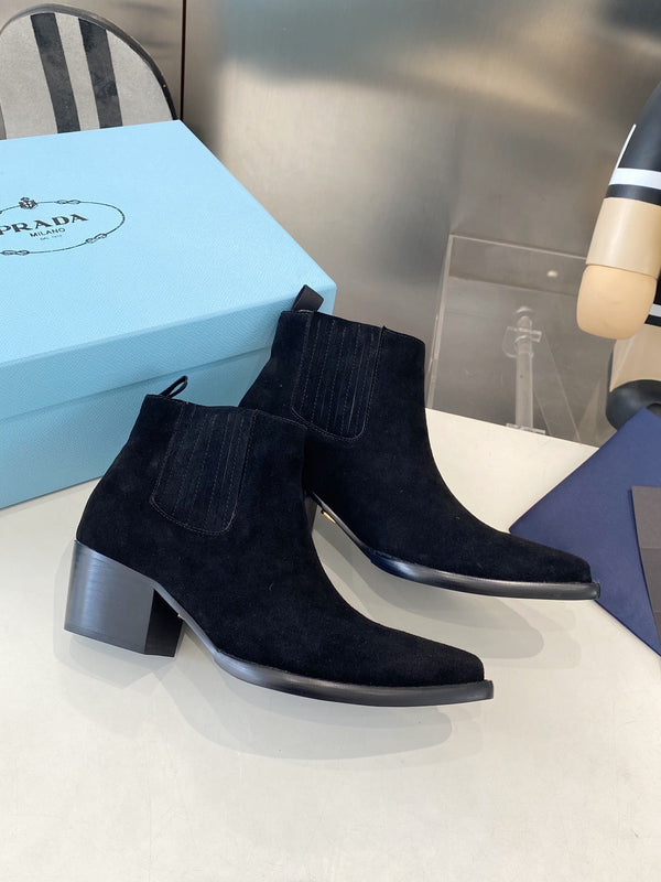 PRA classic pointed-toe boots black suede