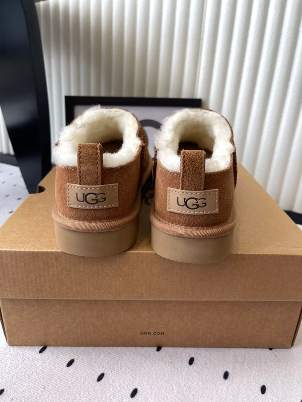 UGG Women Classic Micro Boots Tan Suede And Wool 514141