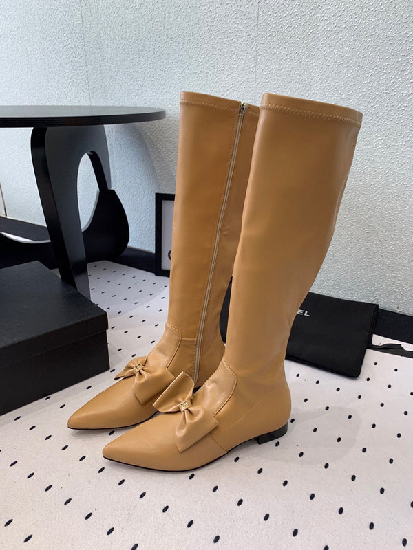 CC 25 Bow-knot Boot Camel Sheepskin 514067