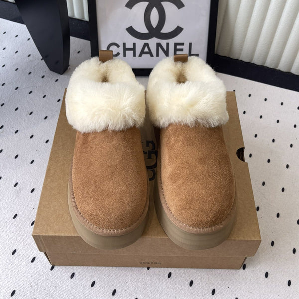 UGG Short Boots Tan Suede And Wool 514142