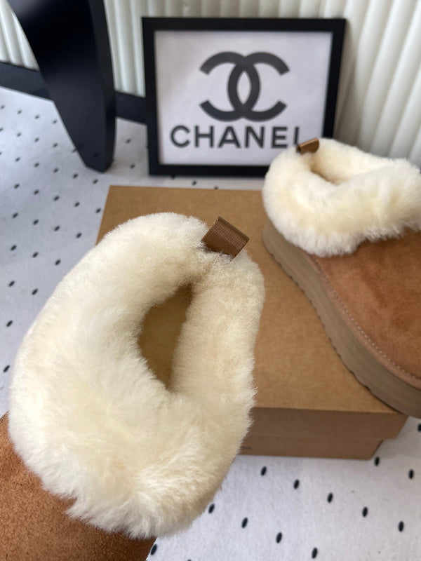 UGG Short Boots Tan Suede And Wool 514142