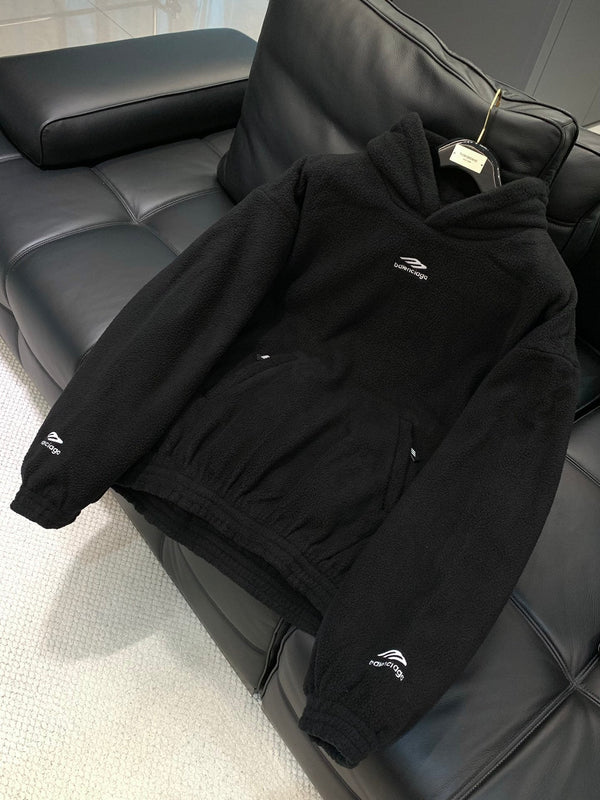 Balenciaga 25 Hoodie Black Lambwool 0055