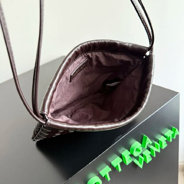 BV Small Dustbag 21cm Deep Brown Intrecciato Calfskin Leather