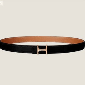 HM Mors H buckle & Reversible 24 mm belt Black Brown leather 125350