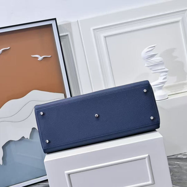 HM Kelly 42cm For Men Navy Blue Togo Leather Sliver Hardware (Need 25 days to produce)