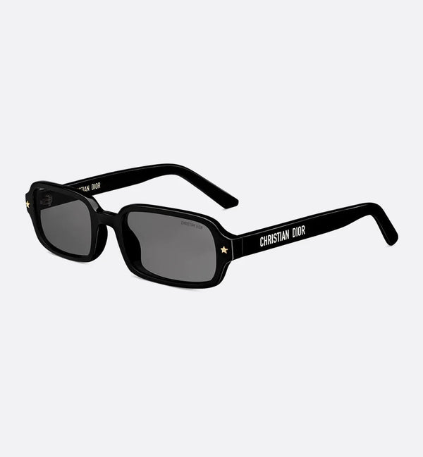CD S3F Rectangular Sunglasses Black Acetate