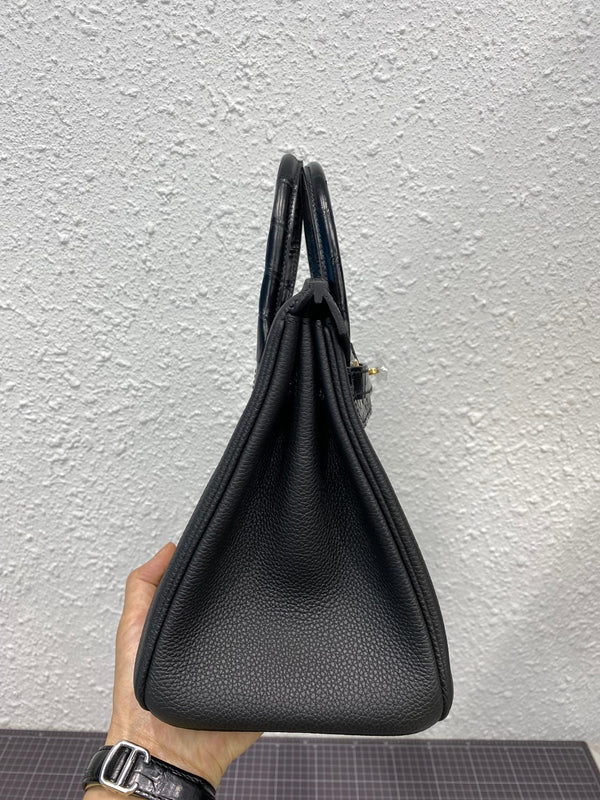 HM BIRKIN 30CM BLACK CROCODILE AND TOGO LEATHER GOLD HARDWARE