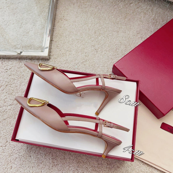 DÉCOLLETÉ CON CINTURINO IN PELLE DI VITELLO VLOGO SIGNATURE GOLD HARDWEAR