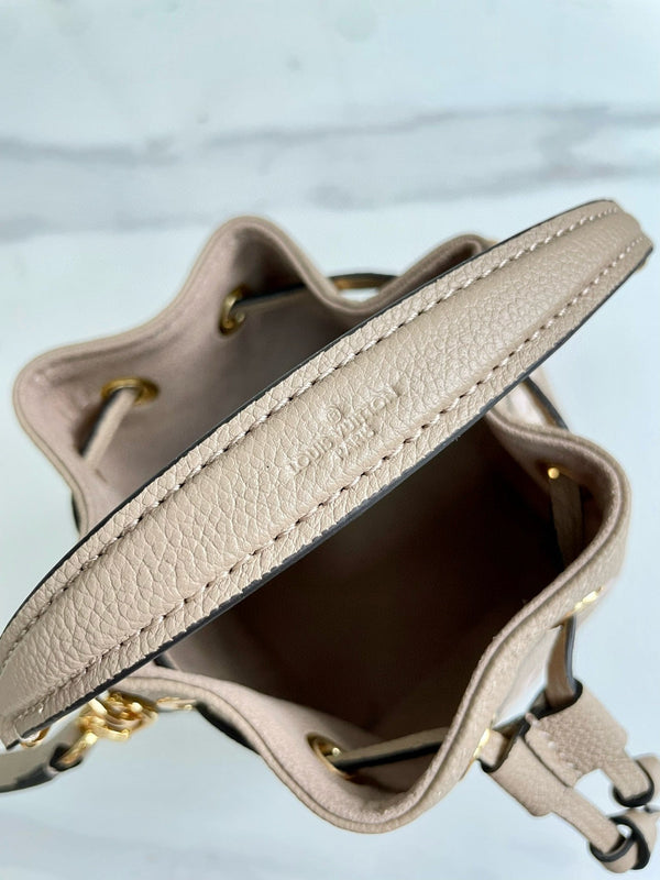 nano noe 13 grey bicolor grey monogram gold hardware