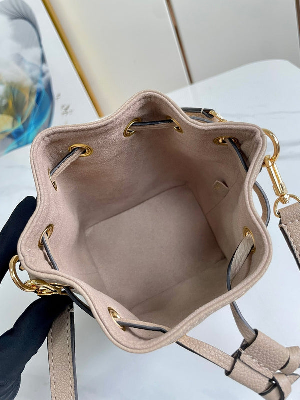 nano noe 13 grey bicolor grey monogram gold hardware